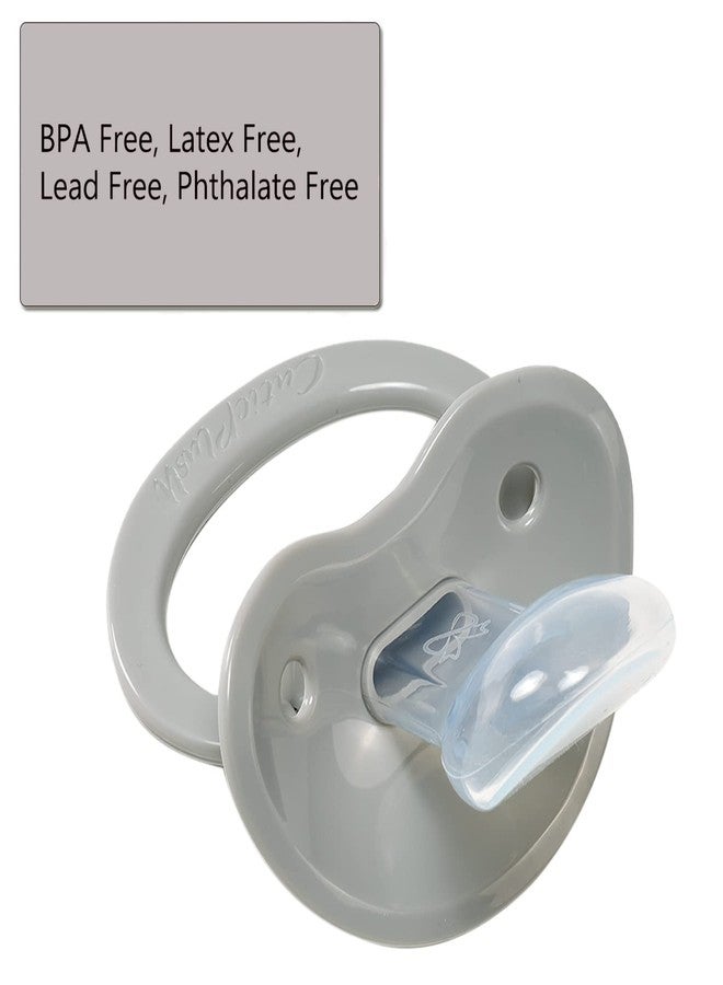 CutiePlusU Adult Sized Pacifier Large Shield Gray 3 Pack - Image 3